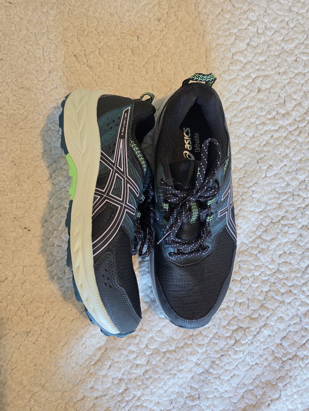 ASICS GEL-Venture 9 Womens Size 10 Black Trail Running Shoes Sneakers 1012B313